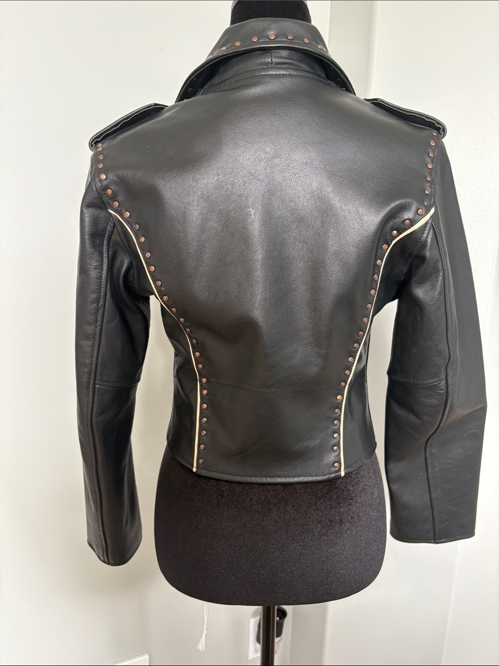 Vintage Harley-Davidson Black Leather Stud-Trim Moto Jacket - Picture 13 of 16